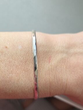 Sterling Silver Hammered Bangle Bracelet